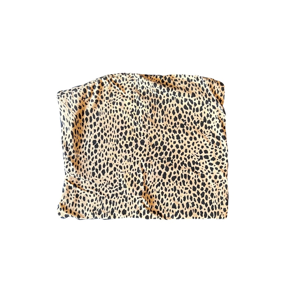 brandy melville leopard strapless tube top